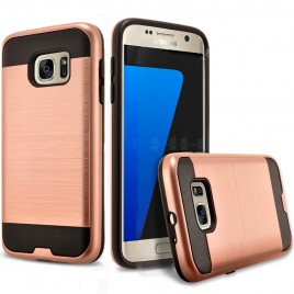 Samsung Galaxy S6 Edge Plus Case, 2-Piece Style Hybrid Shockproof Hard Case Cover with [Premium Screen Protector] Hybird Shockproof And Circlemalls Stylus Pen (Rose Gold)